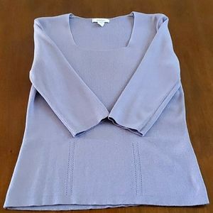 Square neck, periwinkle sweater